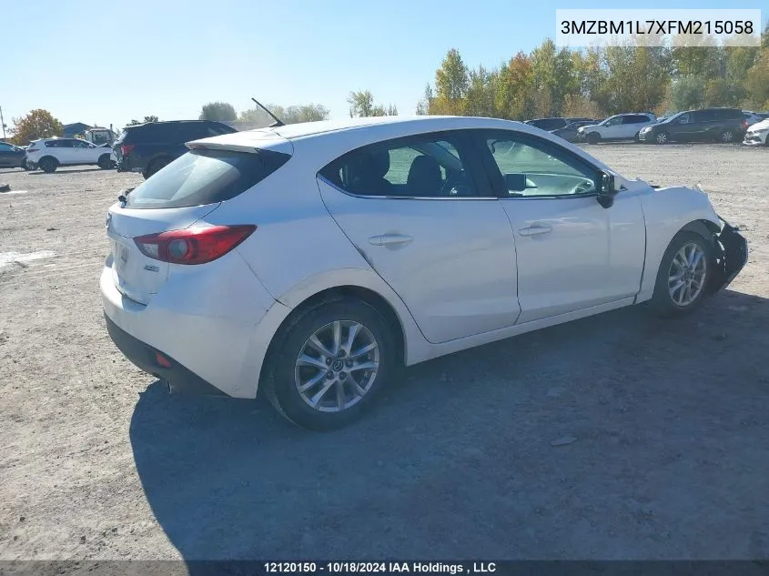 2015 Mazda Mazda3 VIN: 3MZBM1L7XFM215058 Lot: 12120150