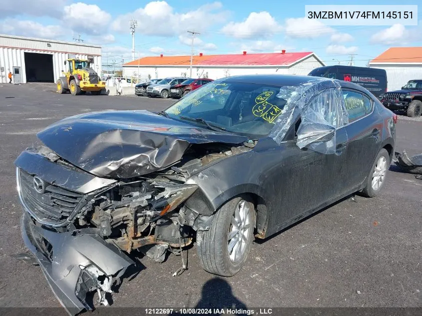 2015 Mazda 3 Touring VIN: 3MZBM1V74FM145151 Lot: 12122697