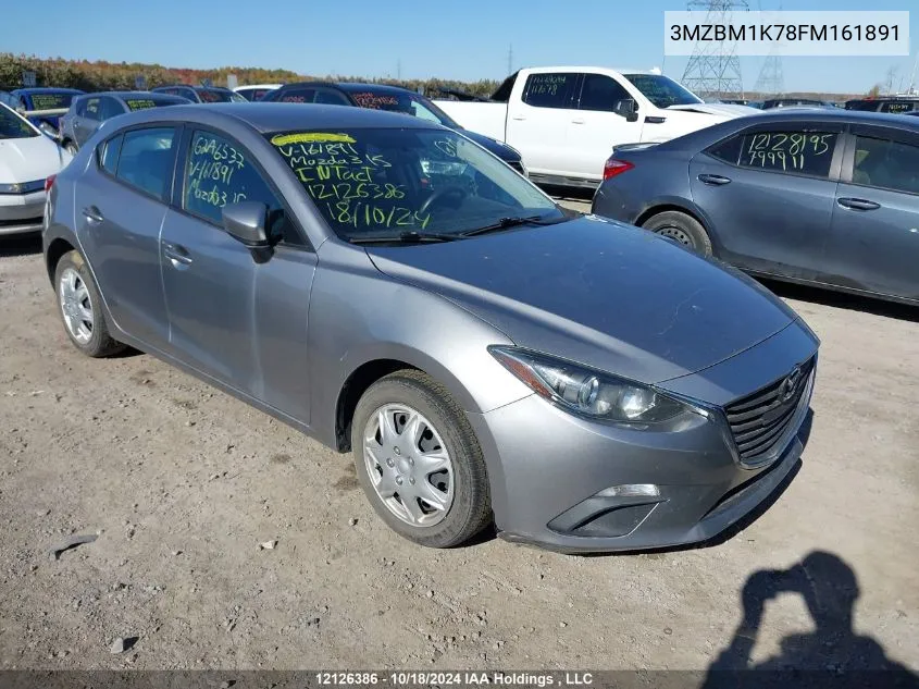 2015 Mazda Mazda3 VIN: 3MZBM1K78FM161891 Lot: 12126386