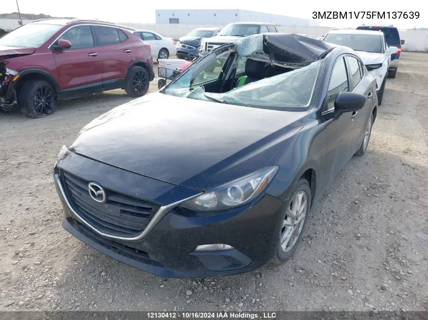 2015 Mazda Mazda3 VIN: 3MZBM1V75FM137639 Lot: 12130412