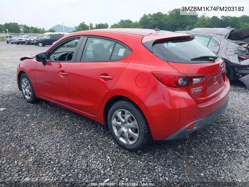 2015 Mazda Mazda3 I Sport VIN: 3MZBM1K74FM203182 Lot: 39870957