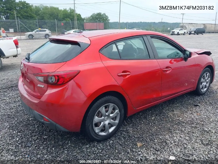 2015 Mazda Mazda3 I Sport VIN: 3MZBM1K74FM203182 Lot: 39870957