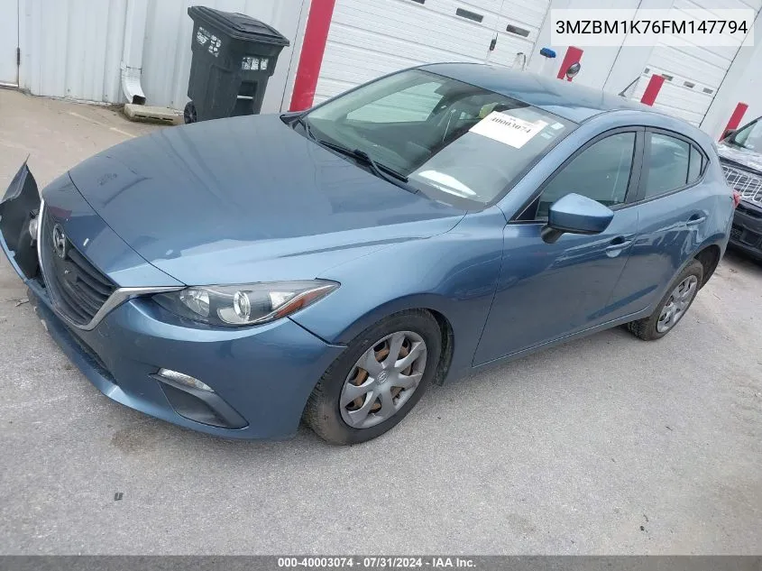 2015 Mazda Mazda3 I Sport VIN: 3MZBM1K76FM147794 Lot: 40003074