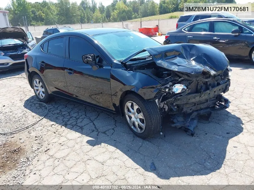 2015 Mazda Mazda3 I Sport VIN: 3MZBM1U72FM170681 Lot: 40183702