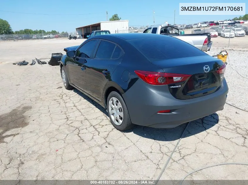 2015 Mazda Mazda3 I Sport VIN: 3MZBM1U72FM170681 Lot: 40183702