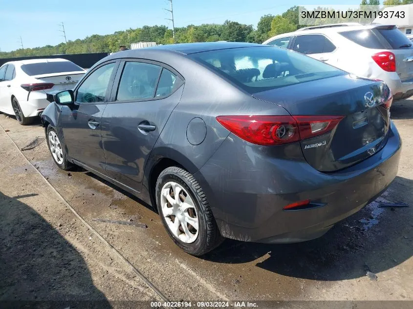 2015 Mazda Mazda3 I Sport VIN: 3MZBM1U73FM193743 Lot: 40226194