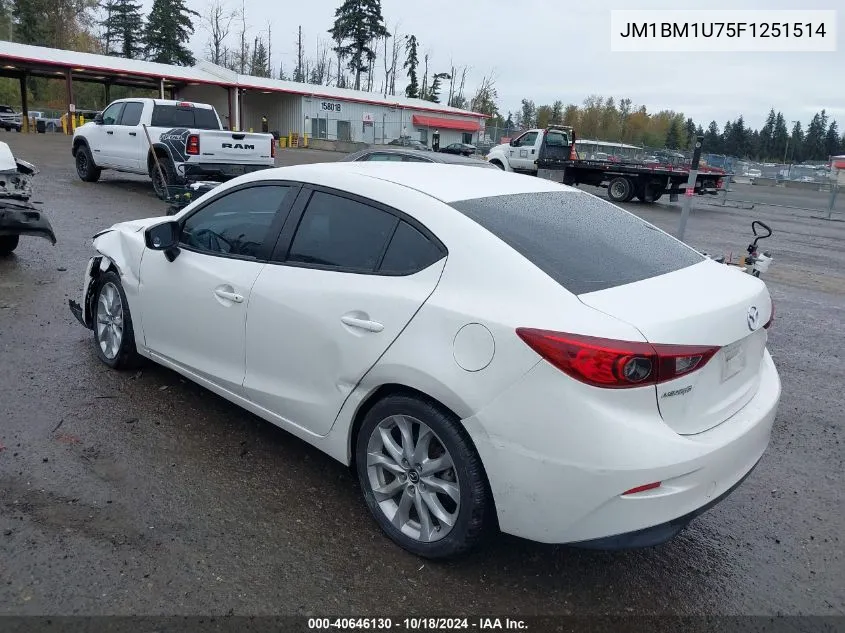 2015 Mazda Mazda3 I Sport VIN: JM1BM1U75F1251514 Lot: 40646130