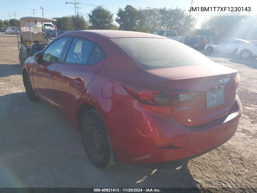 2015 Mazda Mazda3 I Sv VIN: JM1BM1T7XF1230143 Lot: 40921413