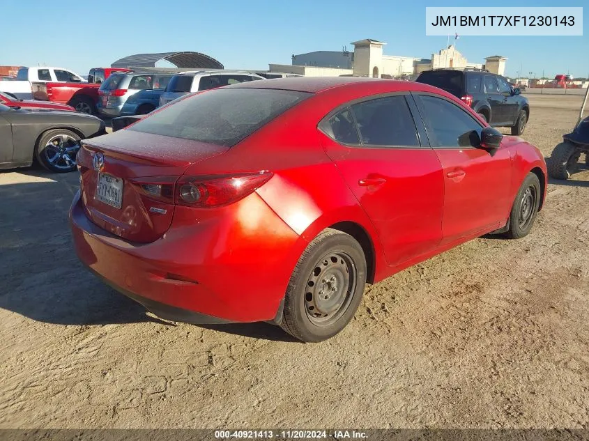 2015 Mazda Mazda3 I Sv VIN: JM1BM1T7XF1230143 Lot: 40921413