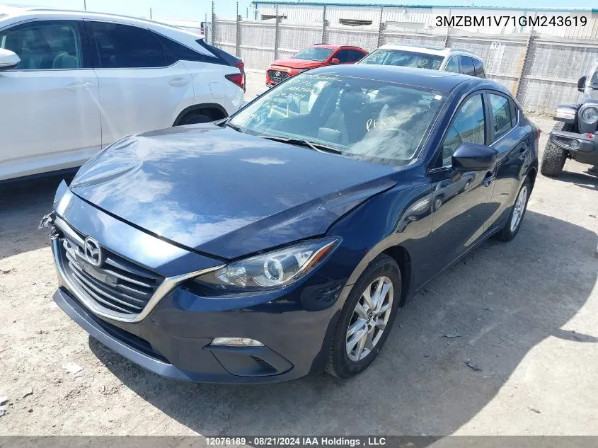 2016 Mazda Mazda3 VIN: 3MZBM1V71GM243619 Lot: 12076189