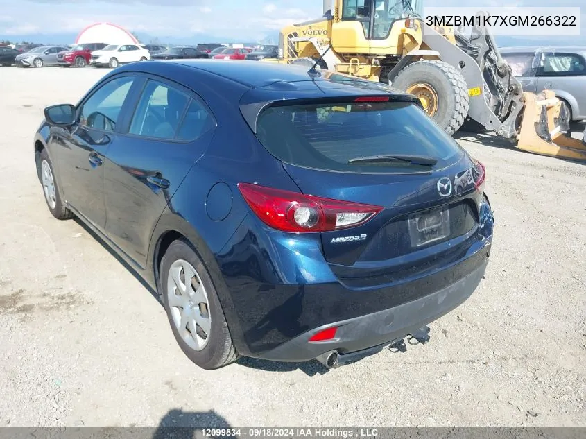 2016 Mazda Mazda3 VIN: 3MZBM1K7XGM266322 Lot: 12099534