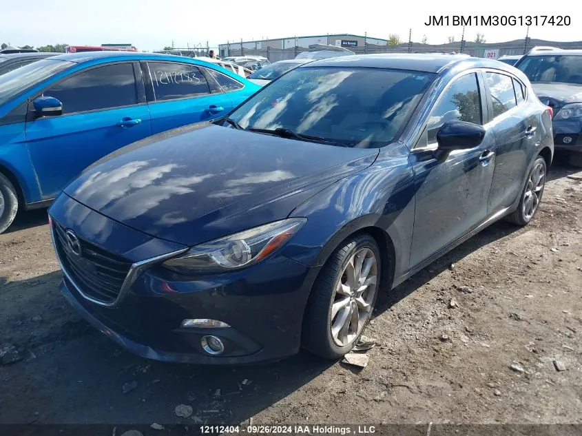 2016 Mazda Mazda3 VIN: JM1BM1M30G1317420 Lot: 12112404