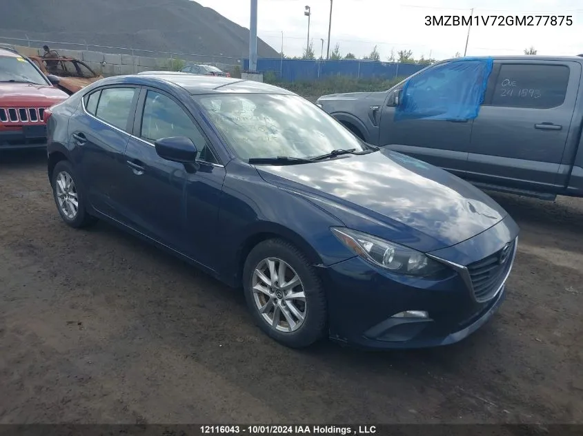 2016 Mazda Mazda3 VIN: 3MZBM1V72GM277875 Lot: 12116043