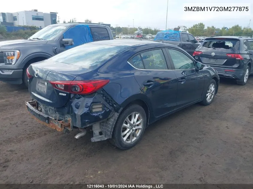 2016 Mazda Mazda3 VIN: 3MZBM1V72GM277875 Lot: 12116043