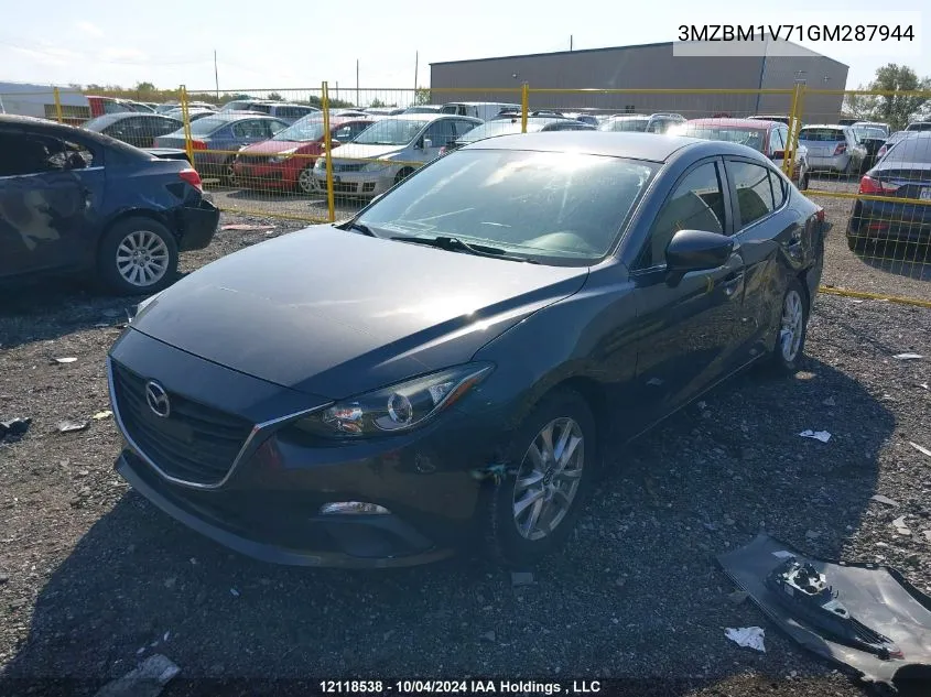 2016 Mazda Mazda3 VIN: 3MZBM1V71GM287944 Lot: 12118538