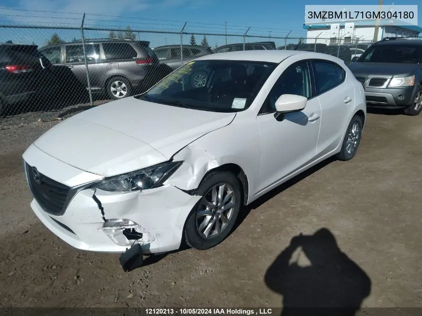 2016 Mazda Mazda3 VIN: 3MZBM1L71GM304180 Lot: 12120213