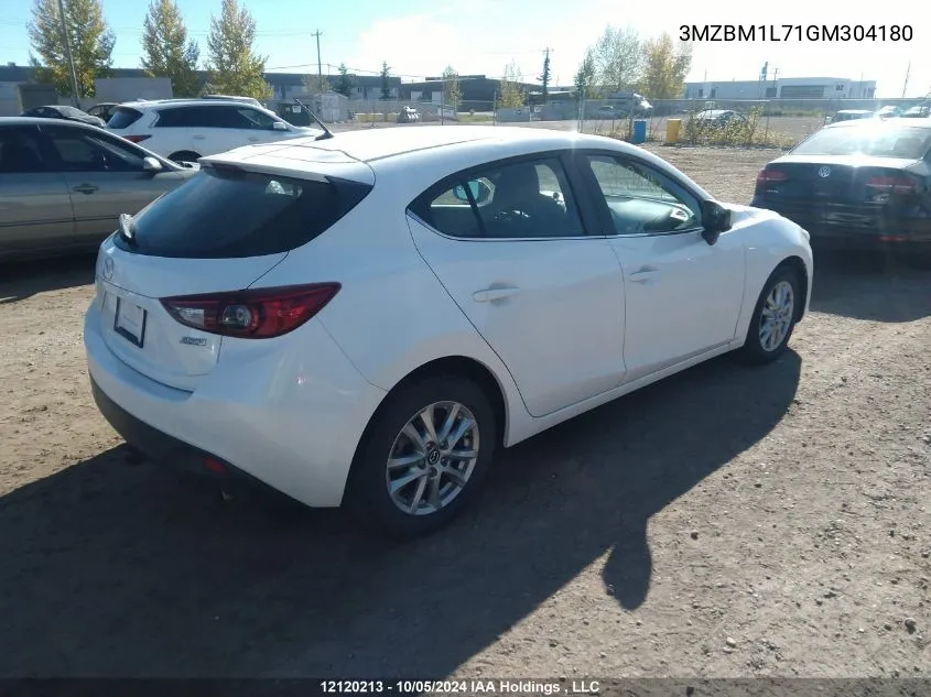 2016 Mazda Mazda3 VIN: 3MZBM1L71GM304180 Lot: 12120213