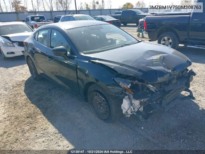 2016 Mazda Mazda3 VIN: 3MZBM1V75GM308763 Lot: 12130147