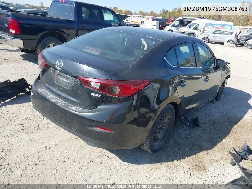 2016 Mazda Mazda3 VIN: 3MZBM1V75GM308763 Lot: 12130147