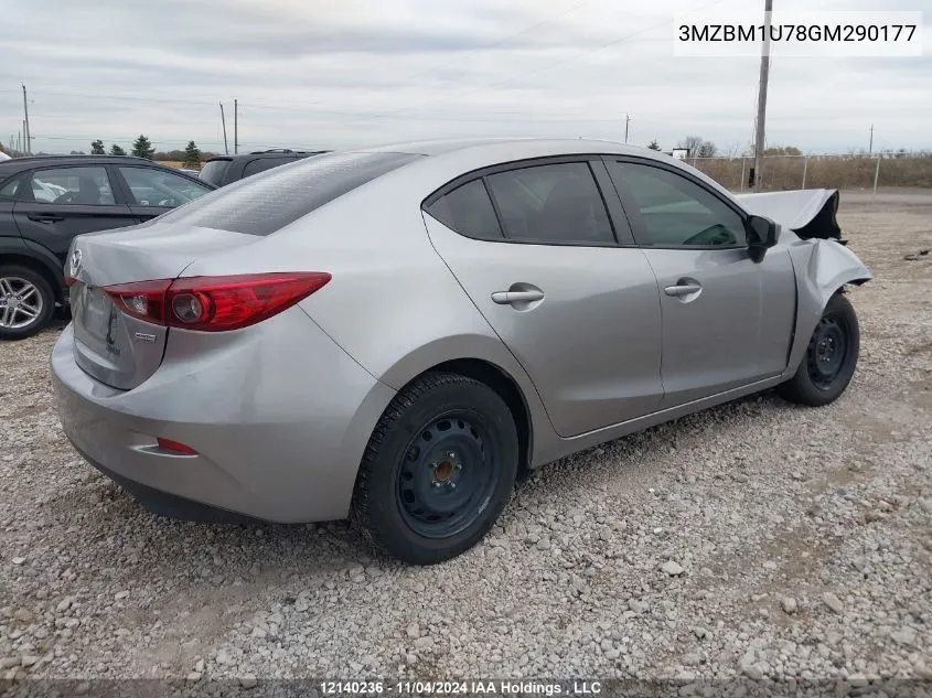 2016 Mazda Mazda3 VIN: 3MZBM1U78GM290177 Lot: 12140236