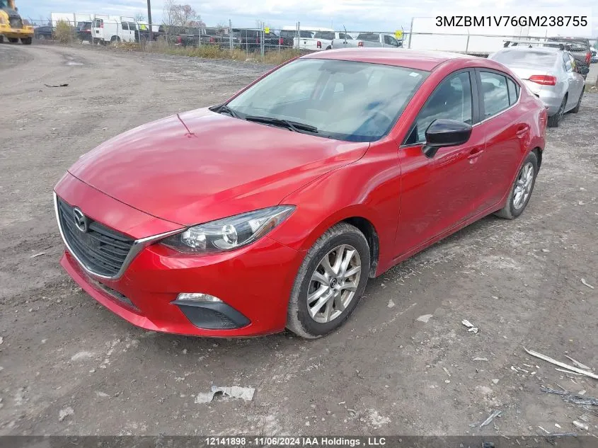 2016 Mazda Mazda3 VIN: 3MZBM1V76GM238755 Lot: 12141898