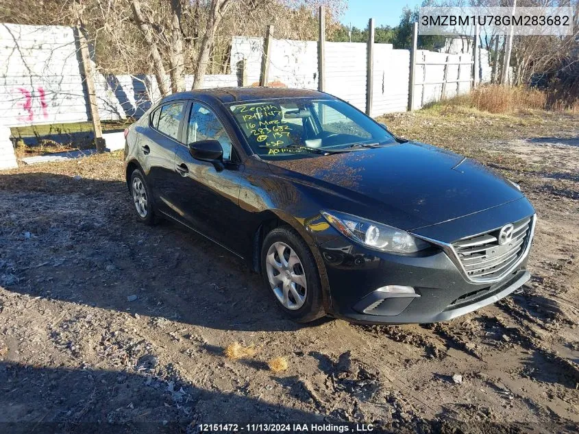 2016 Mazda Mazda3 VIN: 3MZBM1U78GM283682 Lot: 12151472