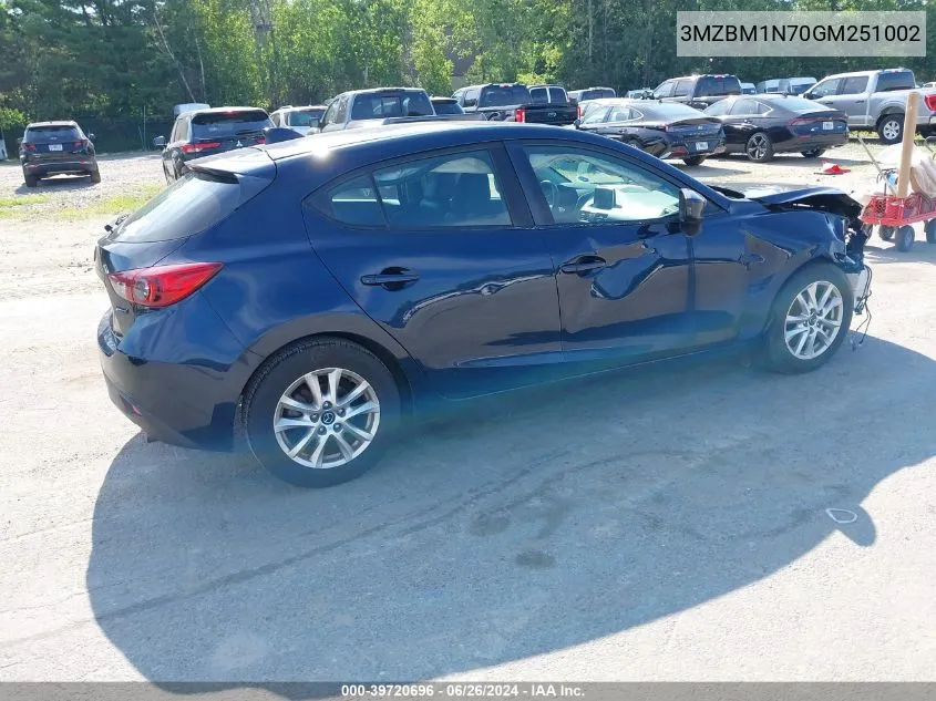 2016 Mazda Mazda3 I Grand Touring VIN: 3MZBM1N70GM251002 Lot: 39720696