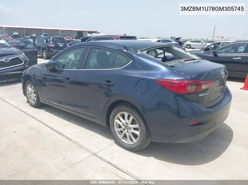 2016 Mazda Mazda3 I Sport VIN: 3MZBM1U78GM305745 Lot: 39968435