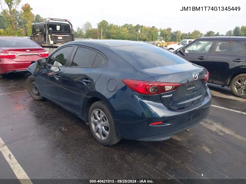 2016 Mazda Mazda3 I Sport VIN: JM1BM1T74G1345449 Lot: 40421013