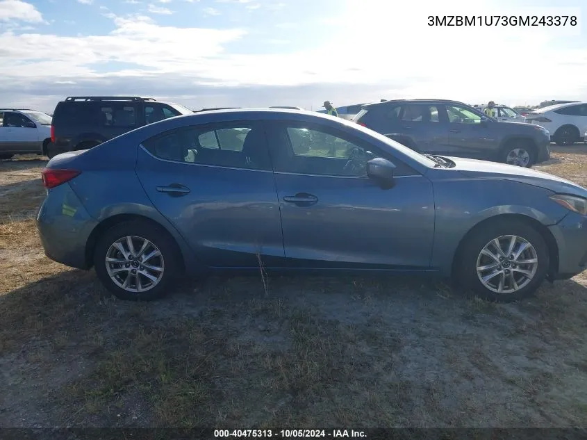 2016 Mazda Mazda3 VIN: 3MZBM1U73GM243378 Lot: 40475313