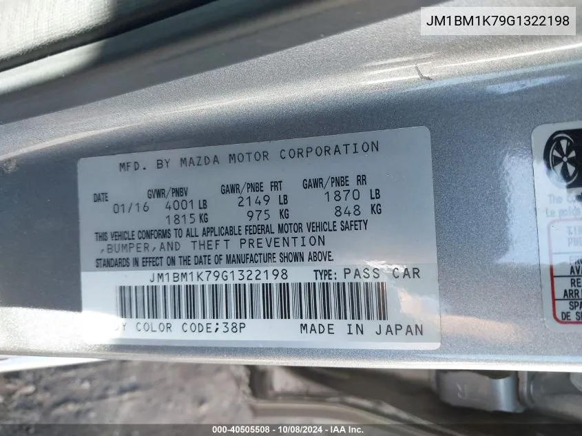 JM1BM1K79G1322198 2016 Mazda Mazda3 I Sport