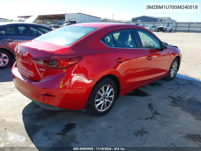 2016 Mazda Mazda3 I Sport VIN: 3MZBM1U70GM240518 Lot: 40888509