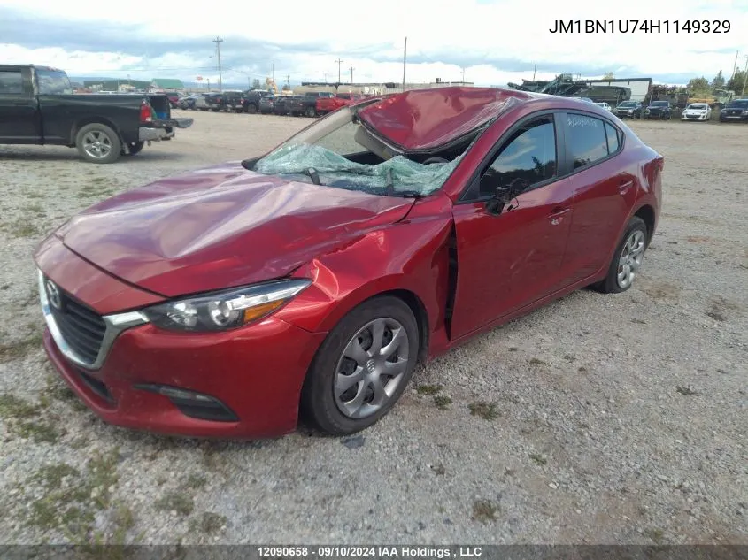 2017 Mazda Mazda3 VIN: JM1BN1U74H1149329 Lot: 12090658