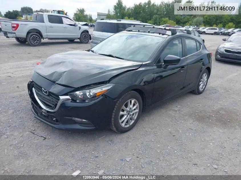 2017 Mazda Mazda3 VIN: JM1BN1L72H1146009 Lot: 12093946