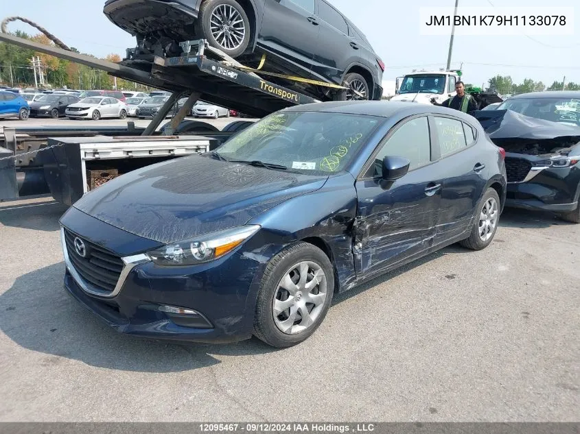 2017 Mazda Mazda3 VIN: JM1BN1K79H1133078 Lot: 12095467