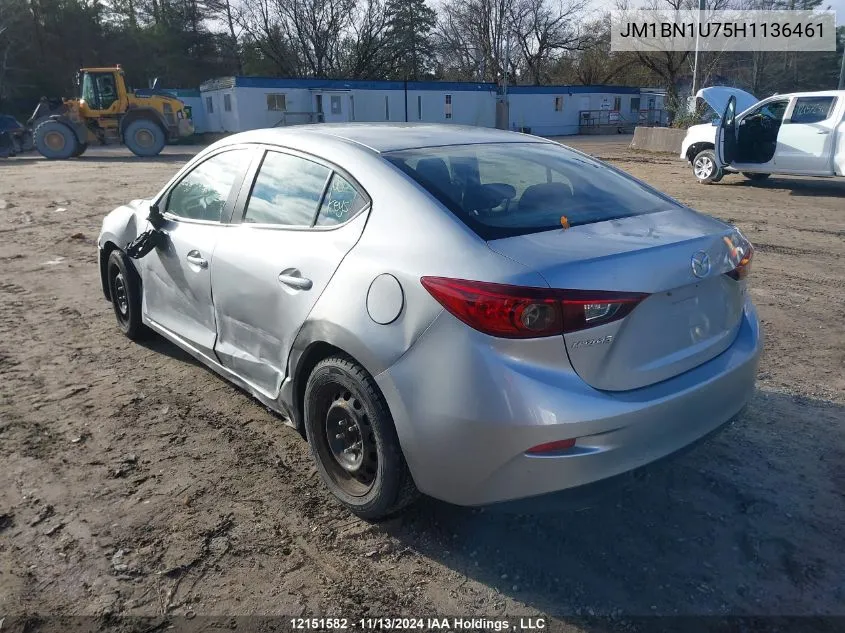 2017 Mazda Mazda3 VIN: JM1BN1U75H1136461 Lot: 12151582