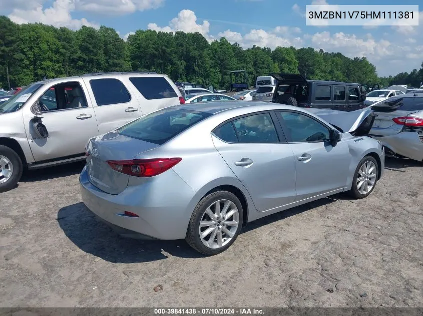 2017 Mazda Mazda3 Touring VIN: 3MZBN1V75HM111381 Lot: 39841438