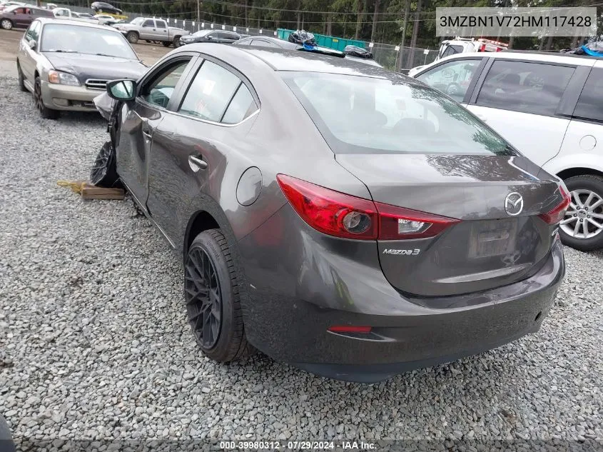 2017 Mazda 3 Touring VIN: 3MZBN1V72HM117428 Lot: 39980312