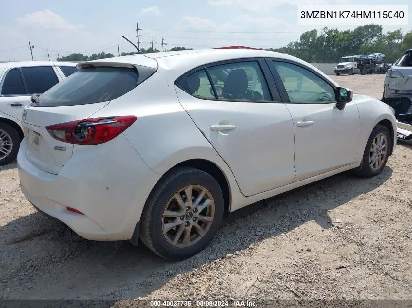 2017 Mazda Mazda3 Sport VIN: 3MZBN1K74HM115040 Lot: 40037735