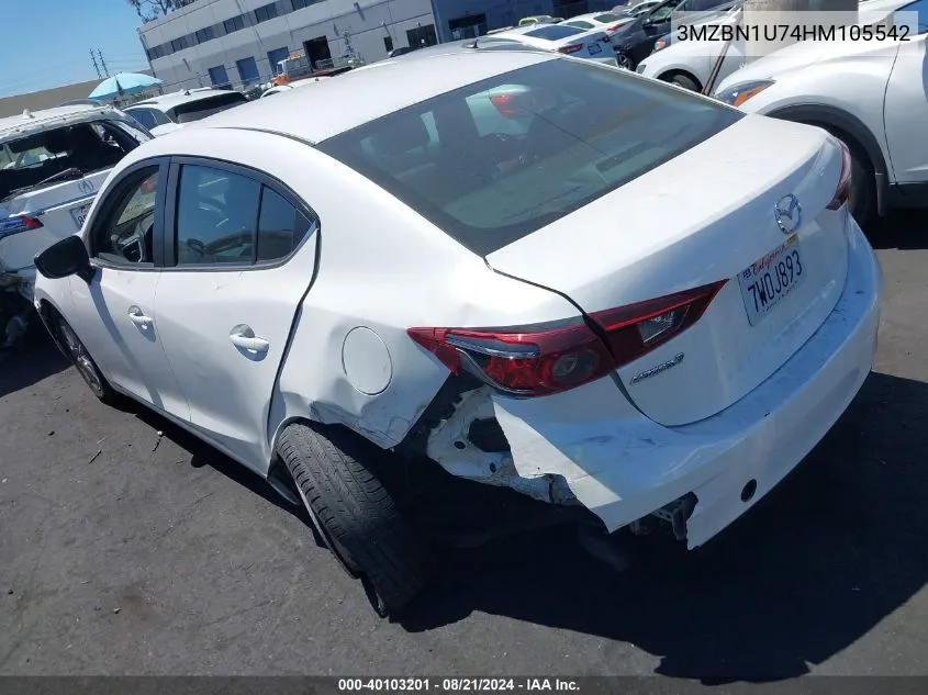 2017 Mazda Mazda3 Sport VIN: 3MZBN1U74HM105542 Lot: 40103201