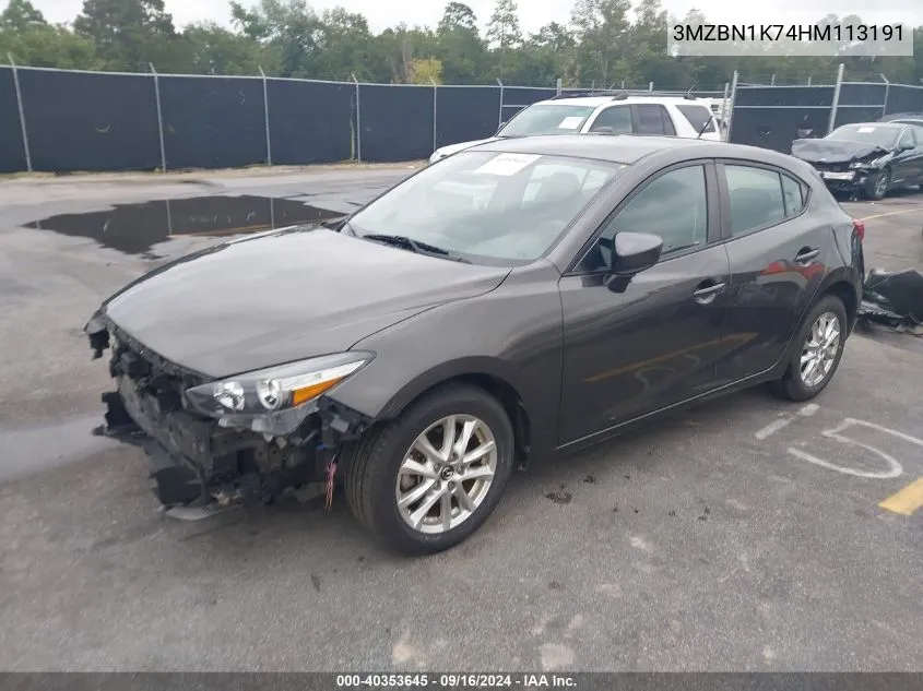 2017 Mazda Mazda3 Sport VIN: 3MZBN1K74HM113191 Lot: 40353645