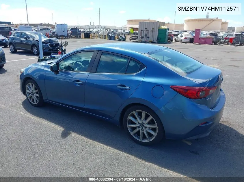 2017 Mazda Mazda3 Touring VIN: 3MZBN1V74HM112571 Lot: 40382394