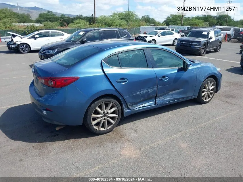 2017 Mazda Mazda3 Touring VIN: 3MZBN1V74HM112571 Lot: 40382394