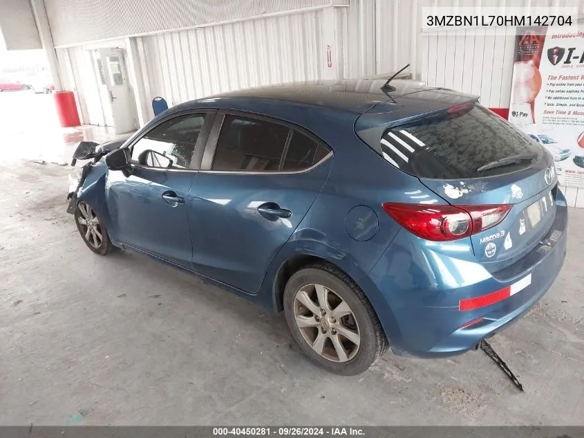 2017 Mazda Mazda3 Touring VIN: 3MZBN1L70HM142704 Lot: 40450281