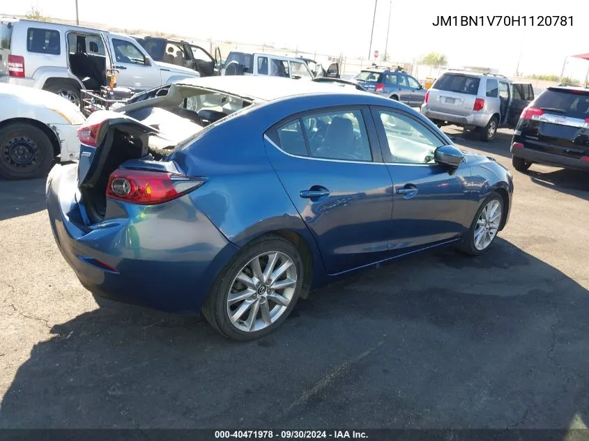 2017 Mazda 3 Touring VIN: JM1BN1V70H1120781 Lot: 40471978