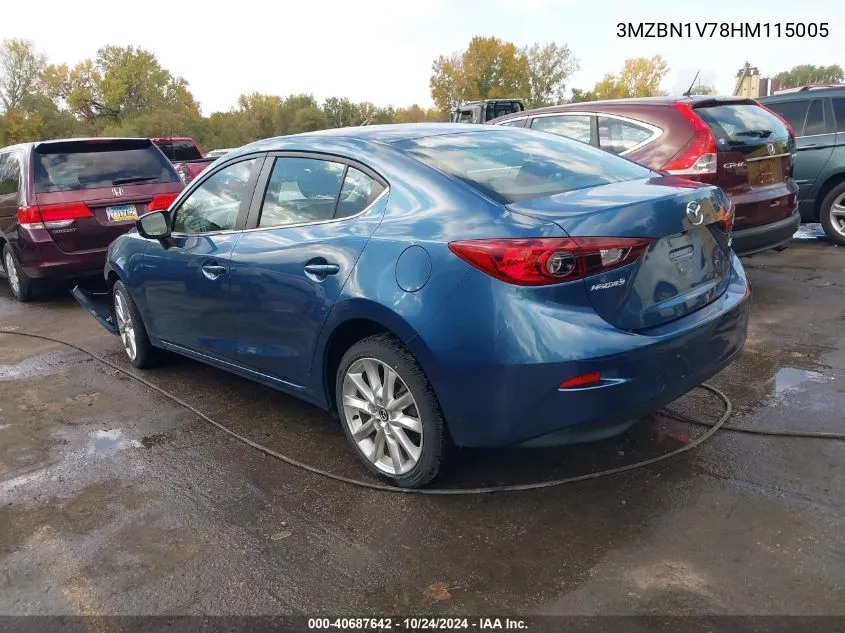 2017 Mazda Mazda3 Touring VIN: 3MZBN1V78HM115005 Lot: 40687642