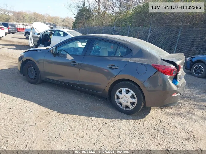 2017 Mazda 3 VIN: 1JM1BN1U7H1102386 Lot: 40773227