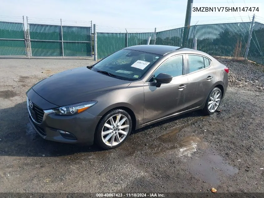 2017 Mazda 3 Touring VIN: 3MZBN1V75HM147474 Lot: 40867423