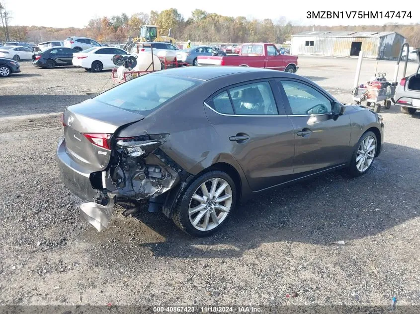 2017 Mazda 3 Touring VIN: 3MZBN1V75HM147474 Lot: 40867423