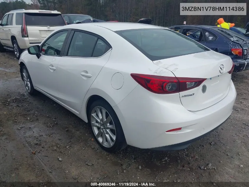 2017 Mazda Mazda3 Touring VIN: 3MZBN1V78HM114386 Lot: 40869246